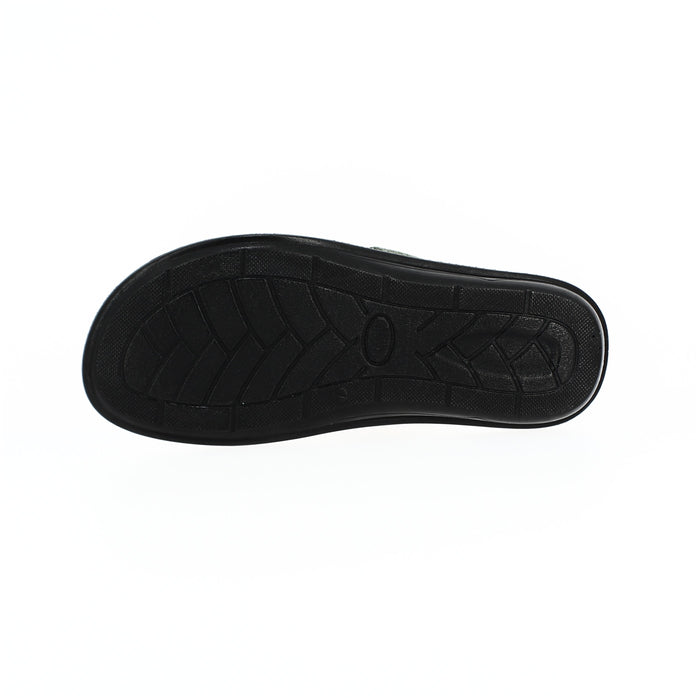 U Softo Men Casual Toe Ring Slippers Black