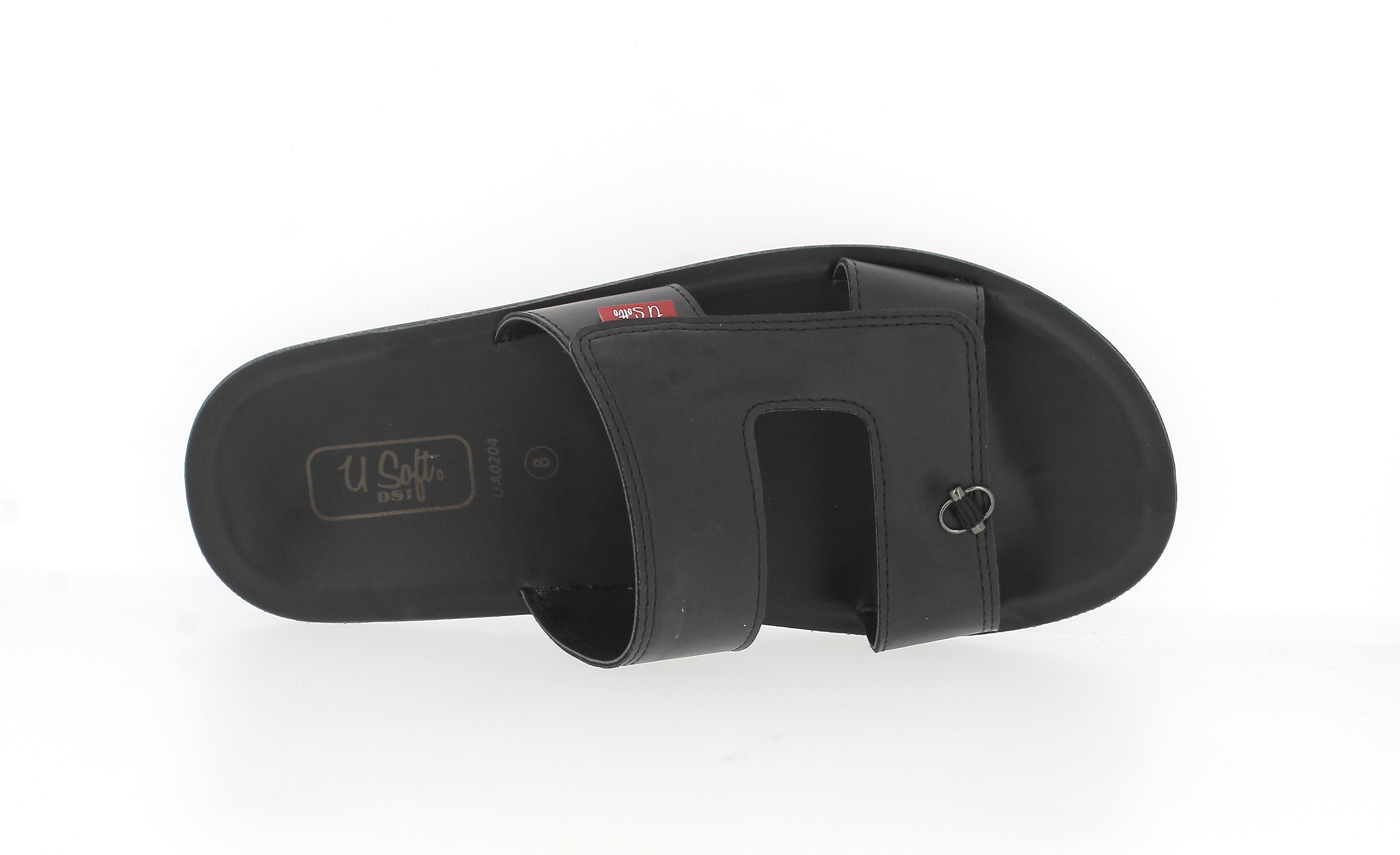 U Softo Men Toe-Ring Slipper Black