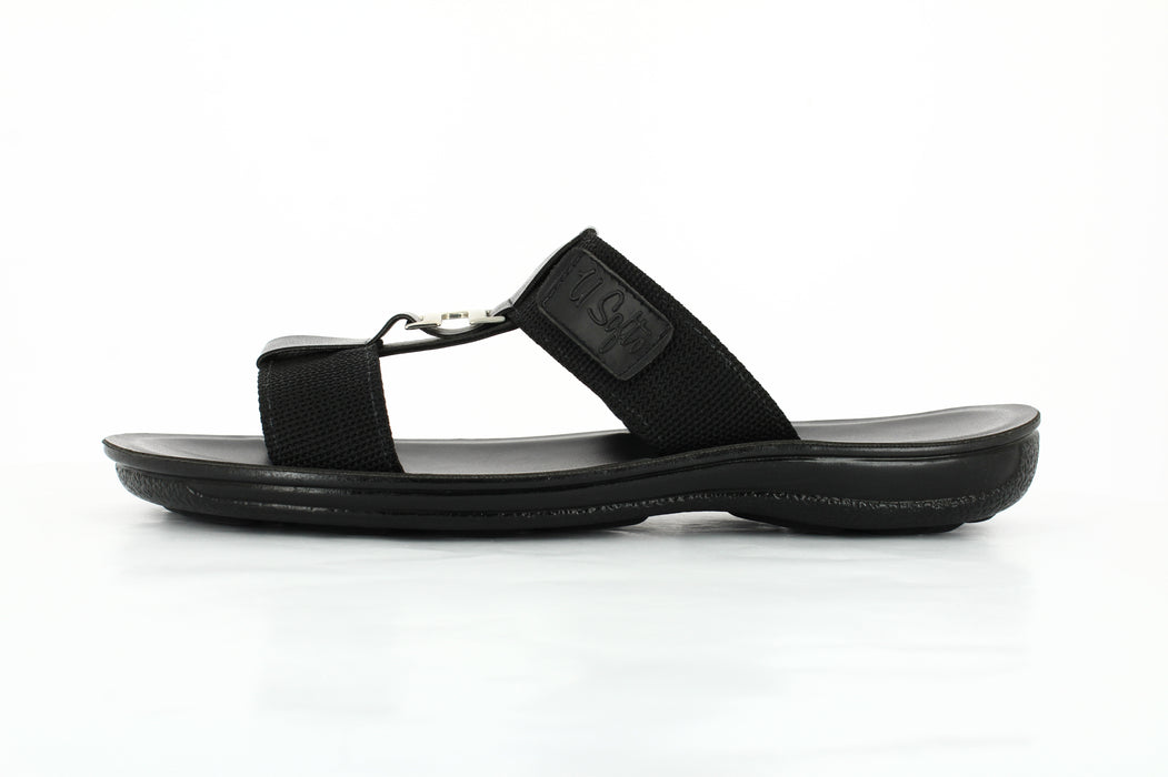 U Softo Men Toe Rings Slippers Black