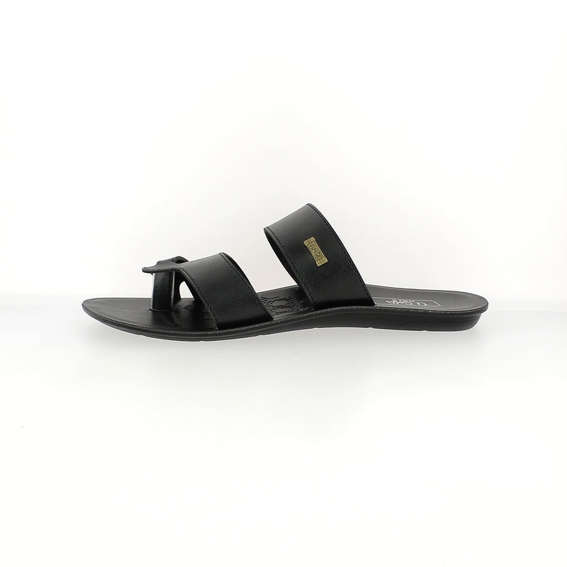 U Softo Men Toe Rings Slippers Black