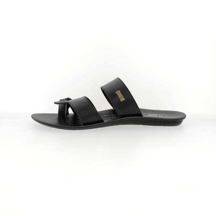 U Softo Men Toe Rings Slippers Black