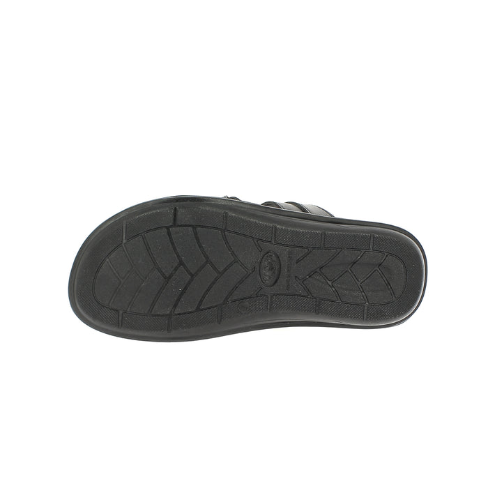 U Softo Men Toe Rings Slippers Black