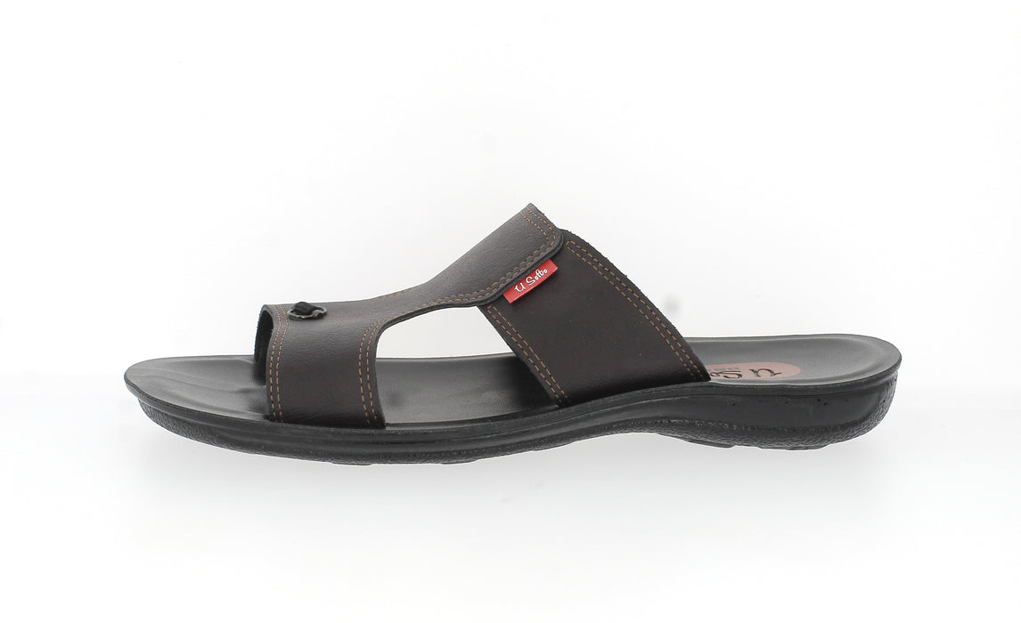 U Softo Men Toe Rings Slippers Brown