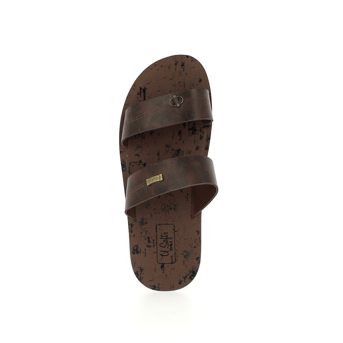 U Softo Men Toe Rings Slippers Brown