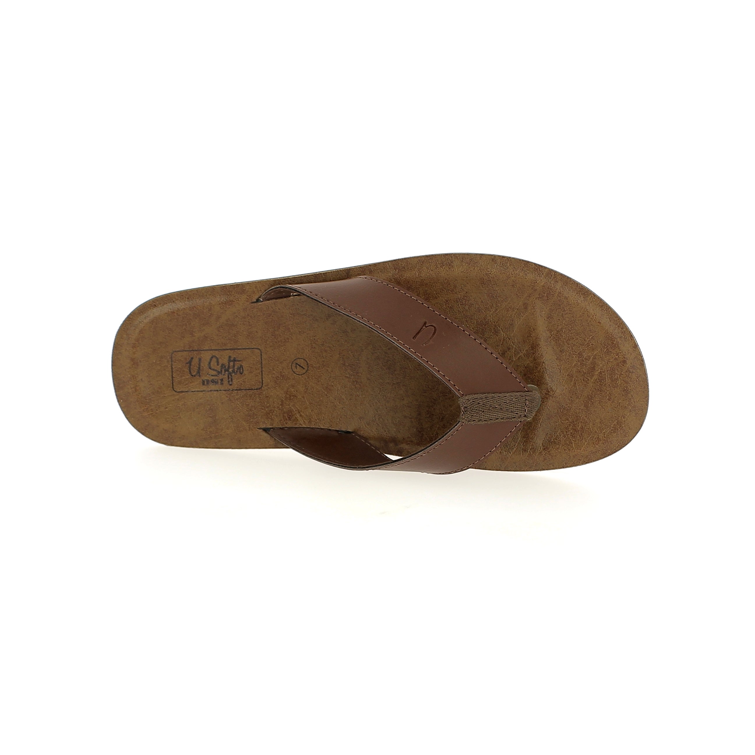 U Softo Men V Strap Slippers Brown