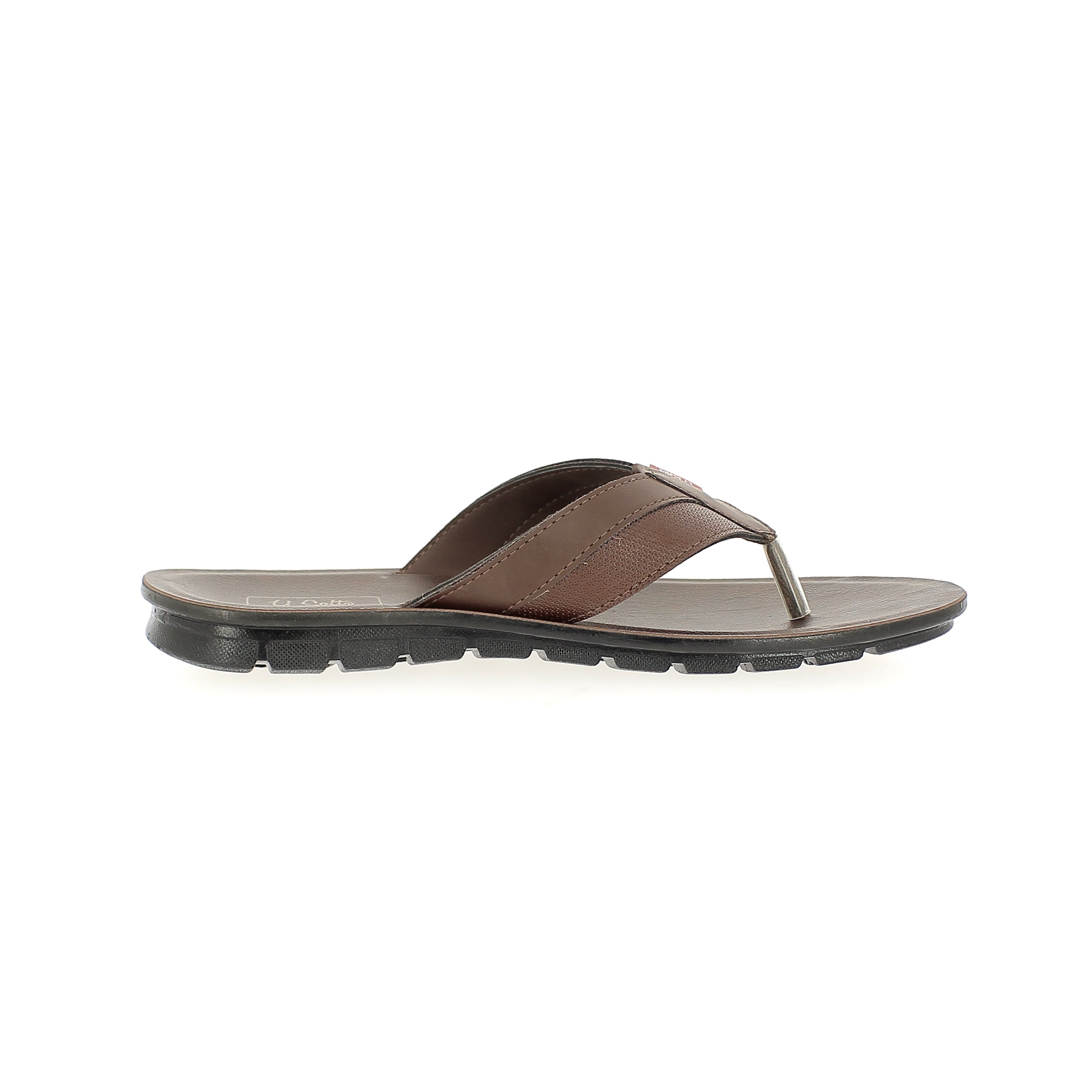 U Softo Men V Strap Slippers Brown