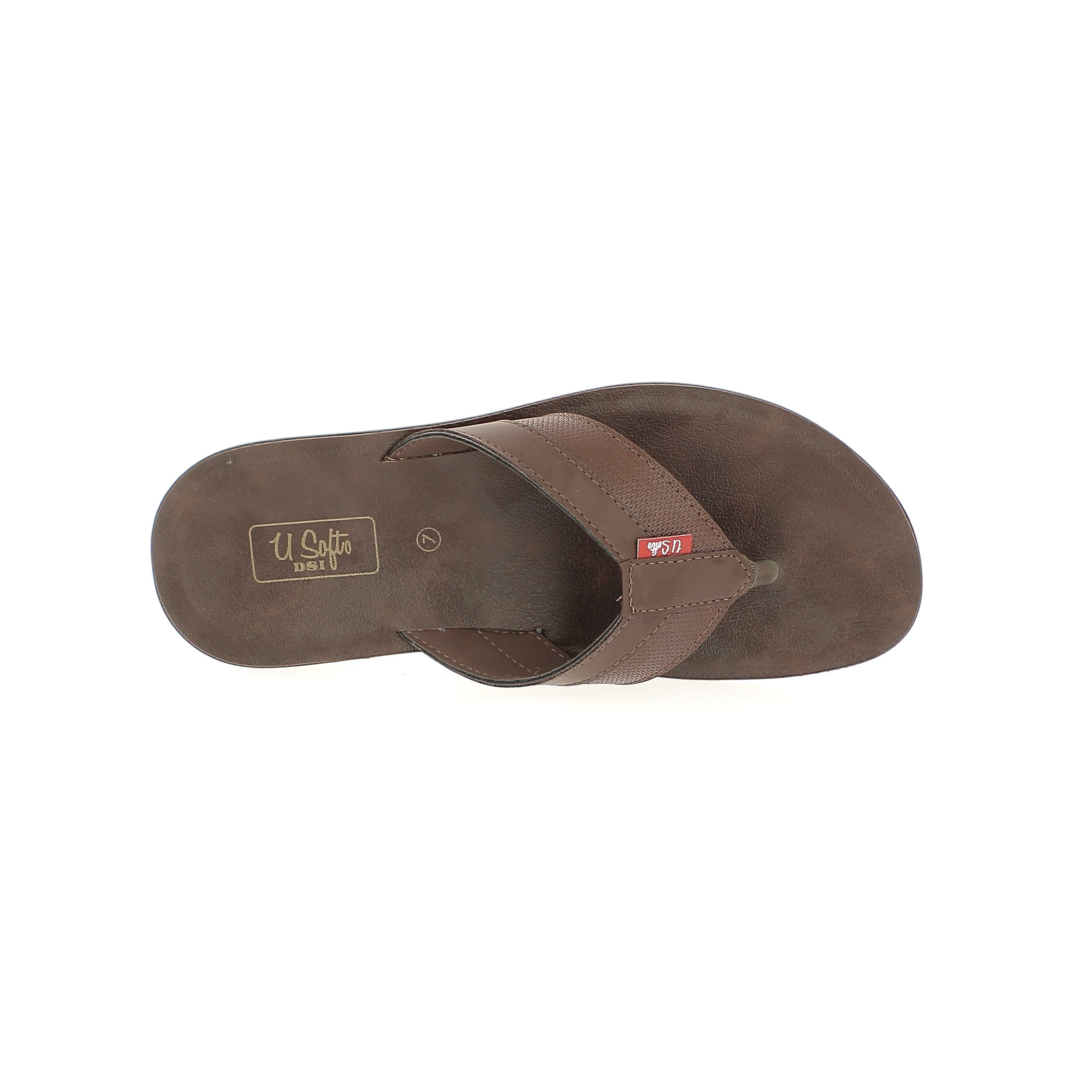 U Softo Men V Strap Slippers Brown