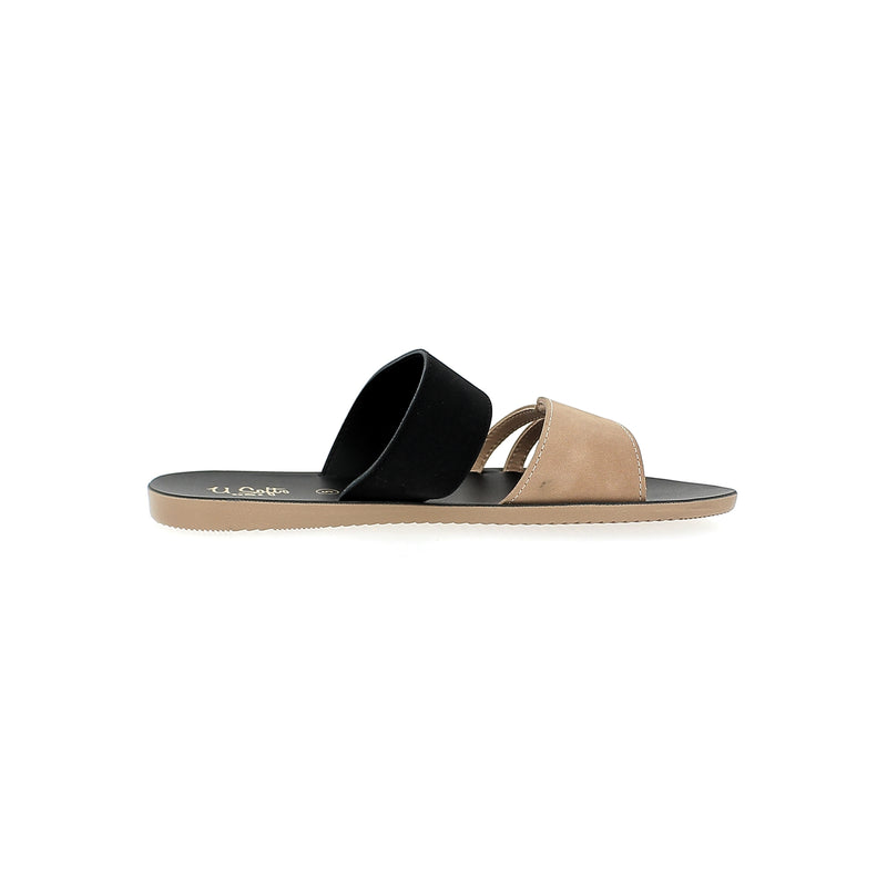 U Softo Women Slippers Beige/Black