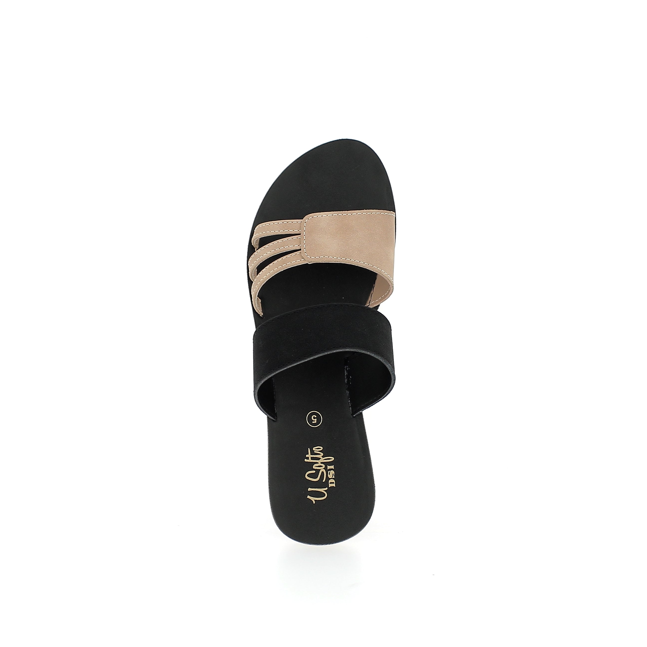 U Softo Women Slippers Beige/Black