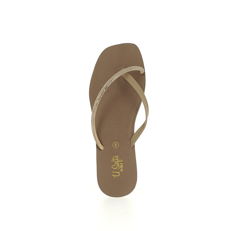 U Softo Women Toe Rings Slippers Beige