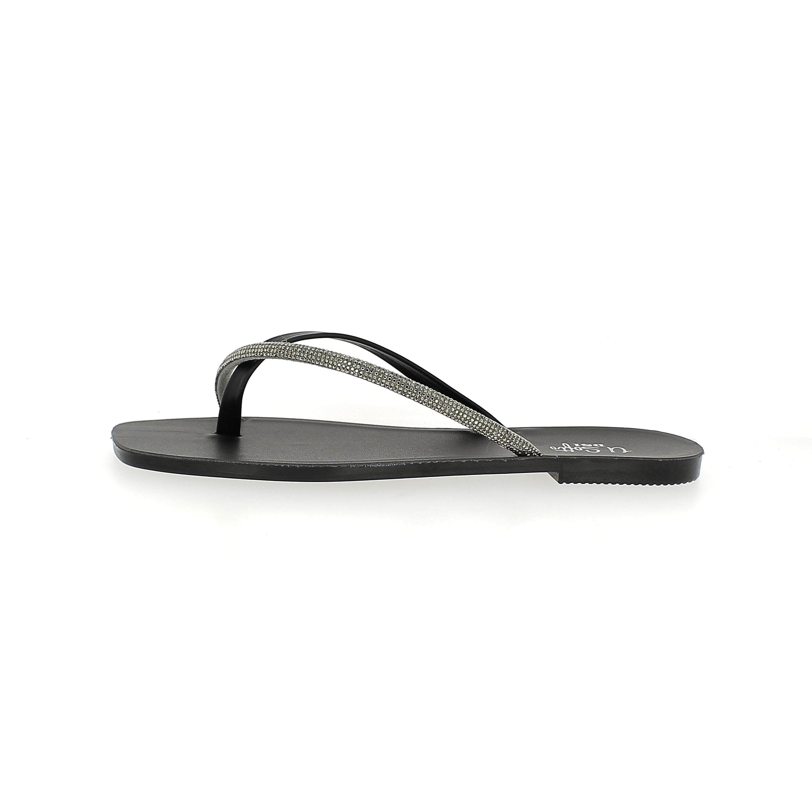 U Softo Women Toe Rings Slippers Black