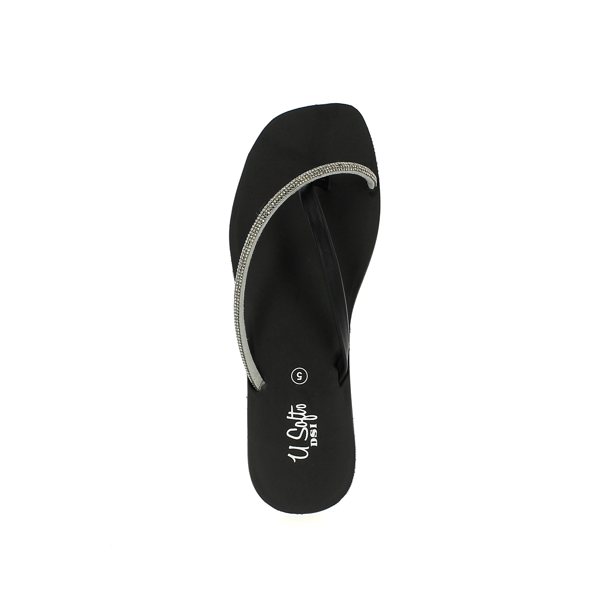 U Softo Women Toe Rings Slippers Black