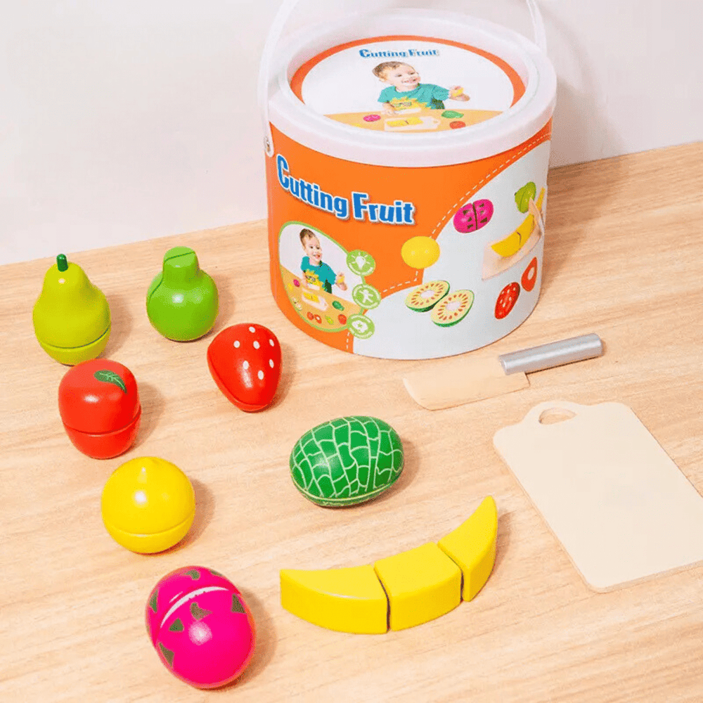 Wooden Kitchen Toy Cutting Fruit Set (Ages 2+)