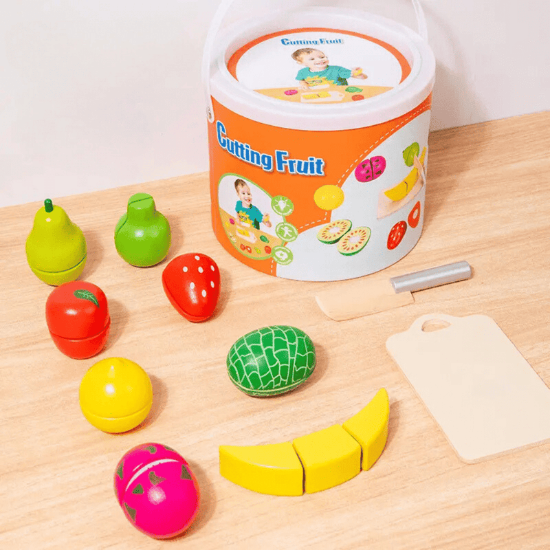 Wooden Kitchen Toy Cutting Fruit Set (Ages 2+)