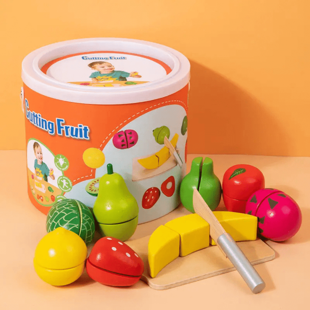 Wooden Kitchen Toy Cutting Fruit Set (Ages 2+)