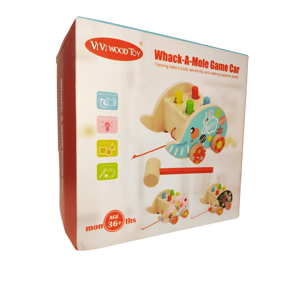 Wooden Whack-A-Mole Game car- (3+Years)
